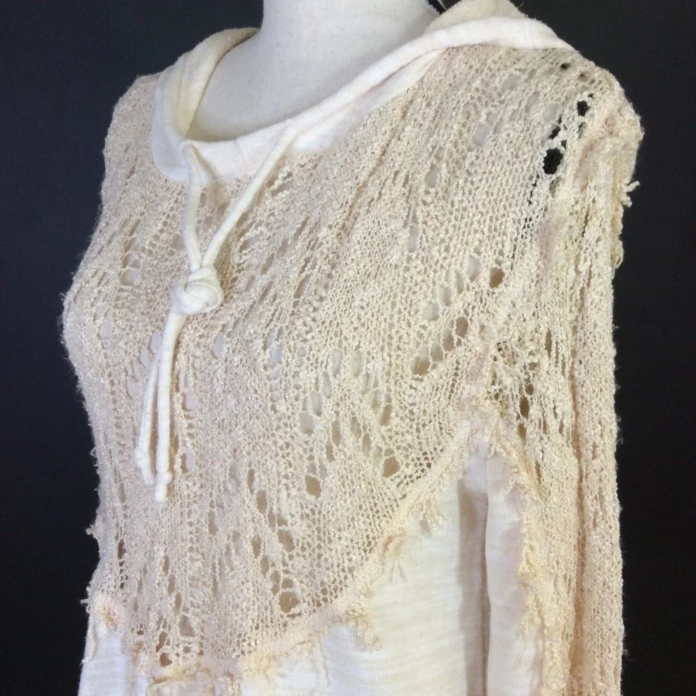 WEST Coast By T&S Womens Top Size XL Beige Hooded - Picture 9 of 12